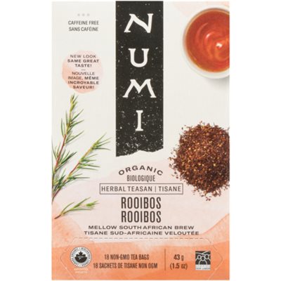 Numi Tisane Rooibos Biologique 18 Sachets Non OGM 43 g