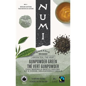 Numi Thé Vert Thé Vert Gunpowder Biologique 18 Sachets de Thé Non OGM 36 g