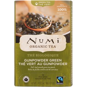 Numi Green Tea Gunpowder Green Organic 18 Non GMO Tea Bags 