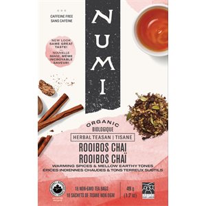 Numi Tisane Rooibos Chai Biologique 18 Sachets de Tisane Non OGM 49 g