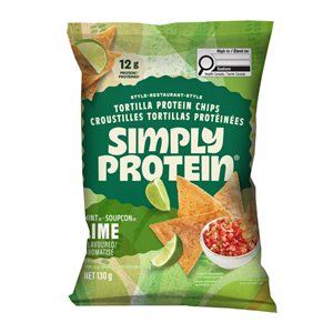 SIMPLYPROTEIN PROTEIN TORTILLA CHIPS Hint of Lime 130g