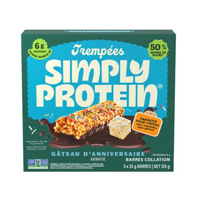 Simplyprotein Barres Collation Trempées Gâteau D'Anniversaire 125G