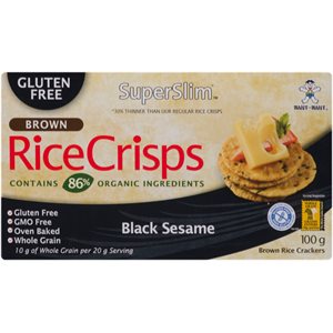 SuperSlim Brown Rice Crisps Black Sesame 100 g 