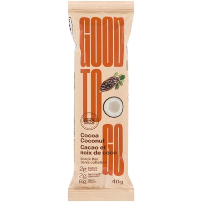 Good to Go Barre Collation Cacao et Noix de Coco 40 g