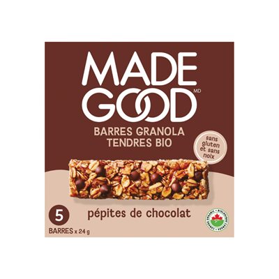 Made Good Barres Granola Pépites de Chocolat 5 Barres x 24 g (120 g) bio