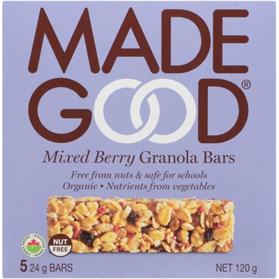 Made Good Barres Granola Baies Mélangées 5 Barres x 24 g (120 g)