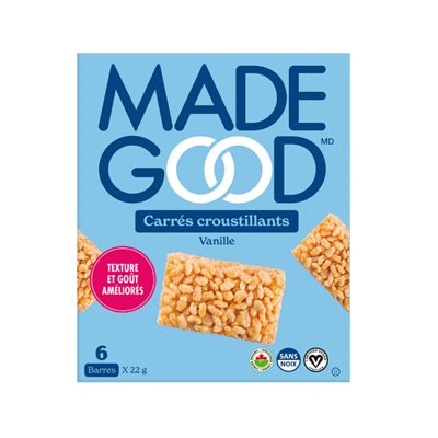 Made Good Carrés Croustillants Vanille 6 Barres x 22 g (132 g) bio