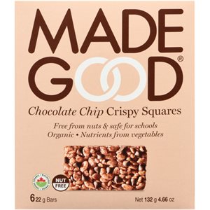 Made Good Carrés Croustillants aux Pépites de Chocolat 6 Barres x 22 g (132 g)