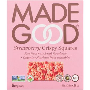 Made Good Carrés Croustillants aux Fraises 6 Barres x 22 g (132 g) bio