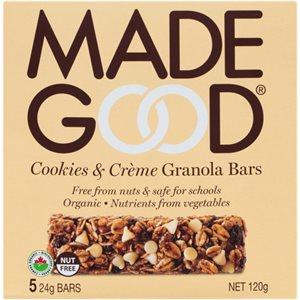 Made Good Barres Granola Biscuits et Créme 5 Barres x 24 g (120 g)