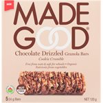 Made Good Barres Granola avec Filet de Chocolat Croustillant de Biscuits 5 Barres x 24 g (120 g)bio