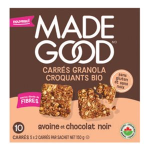 Made Good Organic Oat & Dark Chocolate Crunchy Granola Squares 150g