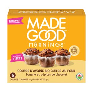 Made Good Coupes D'Avoine Cuites Au Four Bananes Pépites De Chocolat Biologique 175G