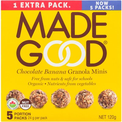 Made Good Granola Minis Chocolate Banana 5 Portion Packs x 24 g (120 g) 120g