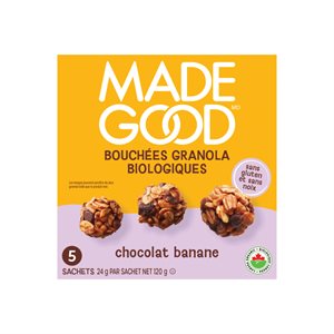 Made Good Bouchées Granola Chocolat Banane 5 Emballages d'Une Portion x 24 g (120 g) bio