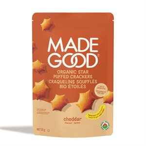 Made Good Craquelins Soufflés en Forme d'étoile Arôme de Cheddar 121 g bio