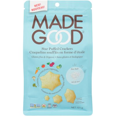Made Good Craquelins Soufflés en Forme d'étoile Sel de Mer 121 g bio