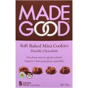 Made Good Mini-Biscuits Moelleux Double Chocolat 5 Emballages d'Une Portion x 24 g (120 g) bio