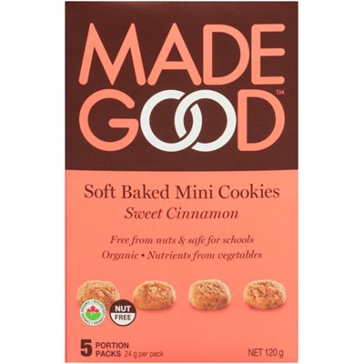 Made Good Soft Baked Mini Cookies Sweet Cinnamon 5 Portion Packs x 24 g (120 g) 120g