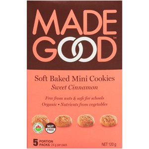 Made Good Soft Baked Mini Cookies Sweet Cinnamon 5 Portion Packs x 24 g (120 g) 120g