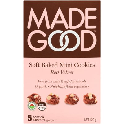 Made Good Mini-Biscuits Moelleux Velours Rouge 5 Emballages d'Une Portion x 24 g (120 g) bio