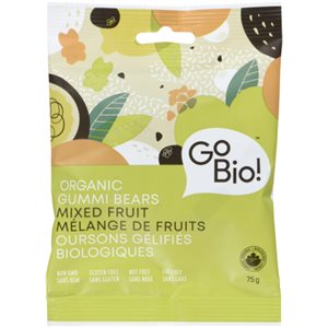 GoBio! Oursons Gélifiés Biologiques Mélange de Fruits 75 g