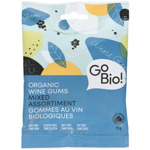 GoBio! Gommes au Vin Biologiques Assortiment 75 g