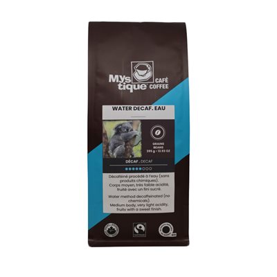 Café Mystique Decaf. Eau Mélange Noir Grains bio 395g