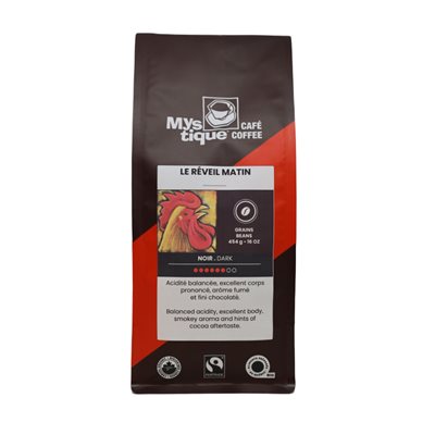 Cafe Mystique Organic Coffee le Reveil Matin Blend Full Body Beans 454g