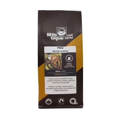 Cafe Mystique Organic Coffee Peru Medium Light Filter Grind 