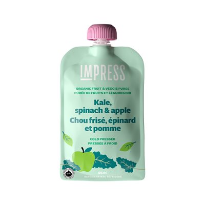 Impress Organic Kale, Spinach & Apple Cold-Pressed Puree (Pouch) 85Ml