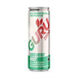 Guru Bonne Énergie Zéro Fraise Melon D'Eau 355Ml