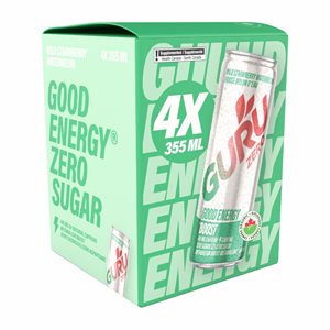 Guru Bonne Énergie Zéro Fraise Melon D'Eau 4X355Ml
