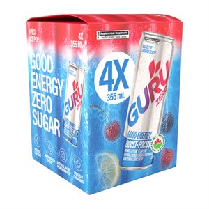 Guru Bonne Énergie Zéro Limonade Glacée 4X355Ml