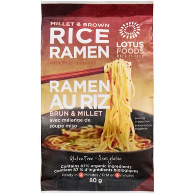 Lotus Foods Organic Brown Rice & Millet Ramen 80g