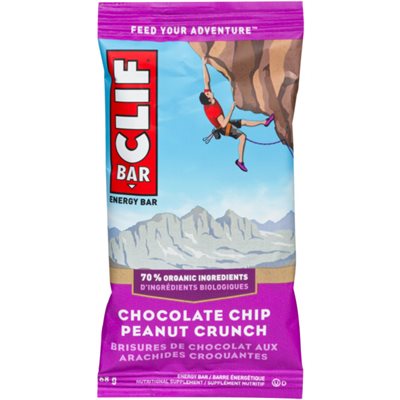 Clif Bar Barre énergétique Brisures de Chocolat aux Arachides Croquantes 68 g