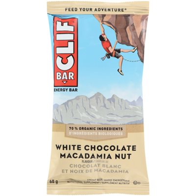 Clif Bar Barre énergétique Saveur de Chocolat Blanc et Noix de Macadamia 68 g