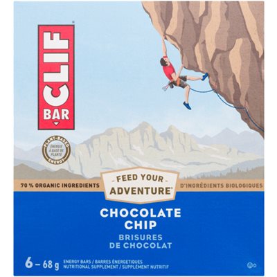 Clif Bar Brisures de Chocolat 6 Barres énergétiques x 68 g