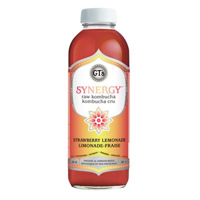 GT's Living Foods Synergy Kombucha Lemonade-Fraise 480 ml