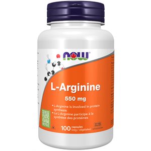 Now L-Arginine 550Mg 100Vcaps 