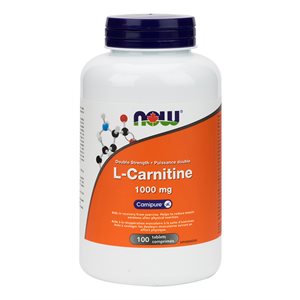 Now L-Carnitine, Double Strength 1000mg 100tabs