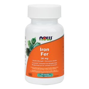 Now Iron Bisglycinate 36mg 90vcap 