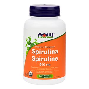 Now Organic Spirulina 500mg 200tab 
