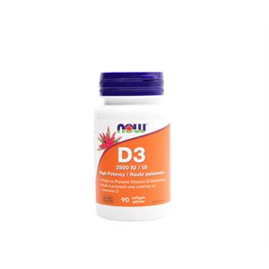 Now Vitamin D3 2500IU High potency 90sg 