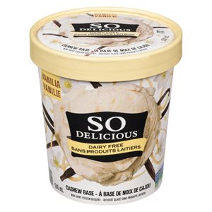 So Delicious Dairy Free Non-Dairy Frozen Dessert Simply Vanilla Cashew 