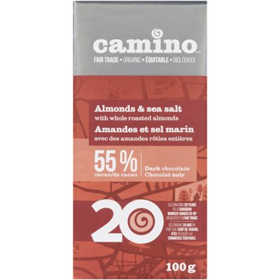 Camino Chocolat Noir Amandes et Sel Marin 100 g