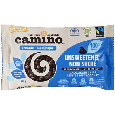 Camino Chocolate Chips Unsweetened Organic 225 g 225g