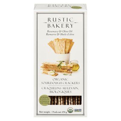 Rustic Bakery CRAQUELINS AU LEVAIN BIOLOGIQUES HUILE OLIVE ROMARIN 170GR Rustic Bakery CRAQUELINS AU LEVAIN BIOLOGIQUES HUILE OLIVE ROMARIN 170GR