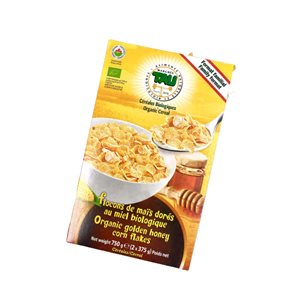 Tau Organic Golden honey corn flakes cereal 750g