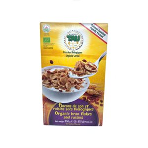 Tau Céréales aux flocons de son et raisins secs biologiques 750 g
